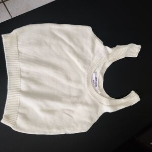 Double Zero White Knit Tank Top